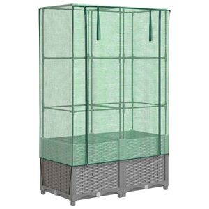 vidaXL Plantenbak verhoogd met kashoes 80x40x138 cm rattanlook