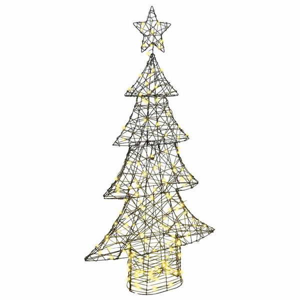 vidaXL Kerstboom met 160 LED Warmwit 150 cm Rattan