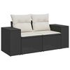 vidaXL 10-delige Loungeset met kussens poly rattan acacia zwart