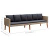 vidaXL 5-delige Loungeset met kussens poly rattan beige