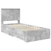 vidaXL Bedframe met hoofdeinde Beton Grijs 90 x 200 cm Bewerkt hout
