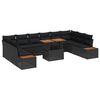vidaXL Tuinbankenset 11 st Zwart poly rattan