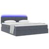 vidaXL Opbergbed met LED met matras Donkergrijs 180 x 200 cm Fluweel