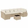 vidaXL 8-delige Loungeset met kussens poly rattan beige