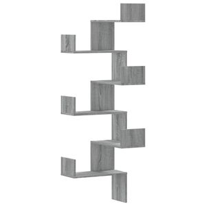 vidaXL Hoekwandschap 45x45x147 cm bewerkt hout grijs sonoma eikenkleur