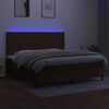 vidaXL Boxspring met matras en LED stof donkerbruin 200x200 cm