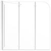 vidaXL Badwand 120x69x130 cm gehard glas transparant