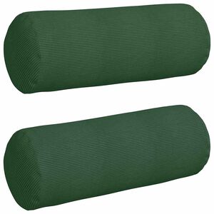 vidaXL Bolster Kussens 2 stuks Donkergroen &Oslash; 25 x 70 cm Cordstof