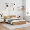 vidaXL Bedframe met hoofdeinde Artisan Eiken 140 x 200 cm Bewerkt hout