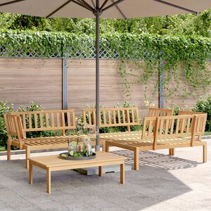 vidaXL 4-delige Loungeset pallet massief acaciahout
