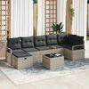 vidaXL Tuin Sofa Set met kussen met opslag 8 pcs Lichtgrijs Poly riet