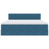 vidaXL Opbergbed met LED met matras Donkerblauw 160 x 200 cm Fluweel