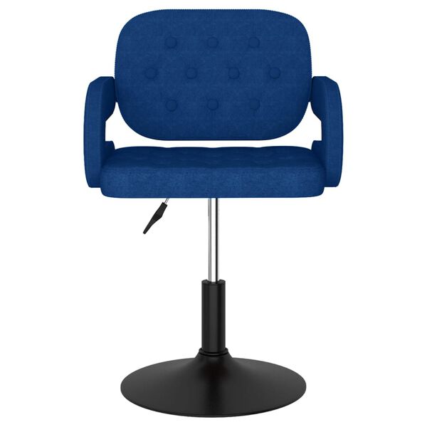 vidaXL Eetkamerstoelen 2 st draaibaar stof blauw