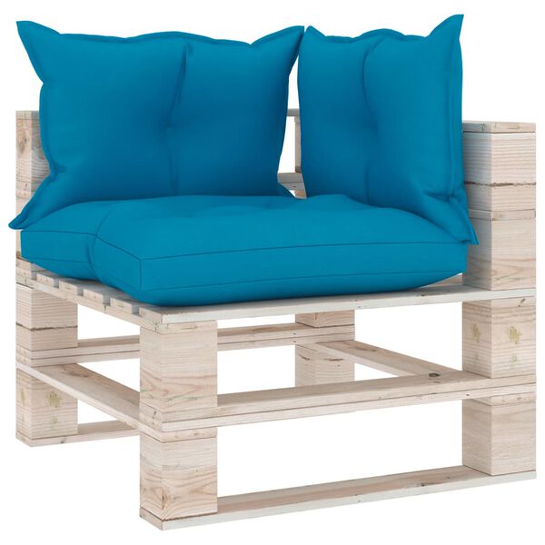 vidaXL 4-delige Loungeset met kussens pallet grenenhout