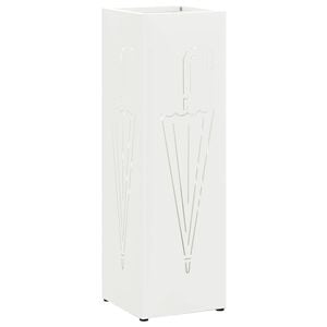 vidaXL Regen paraplu standaard Wit 15,5 x 15,5 x 49 cm Staal