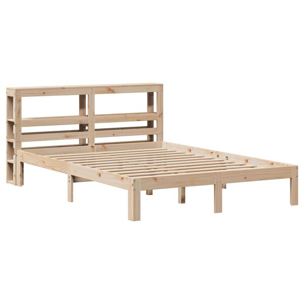 vidaXL Bedframe met hoofdbord massief grenenhout 120x200 cm
