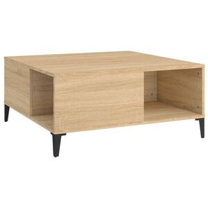 vidaXL Salontafel 80x80x36,5 cm bewerkt hout sonoma eikenkleurig