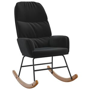 vidaXL Schommelstoel fluweel zwart