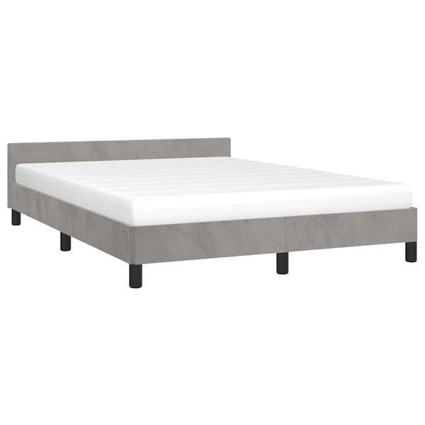 vidaXL Bedframe zonder matras 140x190 cm fluweel lichtgrijs