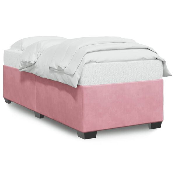 vidaXL Bedframe fluweel roze 80x200 cm