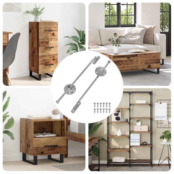 vidaXL Gasveer 2 pcs Zilver 190 mm IJzer