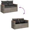 vidaXL 3-delige Loungeset met kussens poly rattan grijs