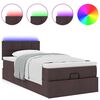 vidaXL Bed poef met matras en LED's 90x200 cm stof donkerbruin
