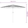 vidaXL Parasol met stalen paal 288x288x225 cm bruin