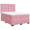 vidaXL Boxspring met matras fluweel roze 140x190 cm