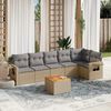 vidaXL 7-delige Loungeset met kussens poly rattan gemengd beige