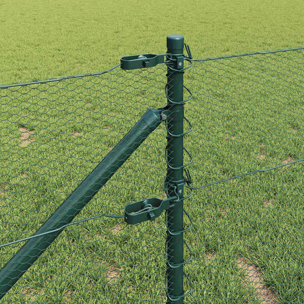 vidaXL Afrasteringspaal Groen 10 x 0,6 m (13 mm gaas) Staal en PVC