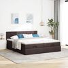 vidaXL Ottoman bed met matrassen en LED's 200x200cm stof donkerbruin