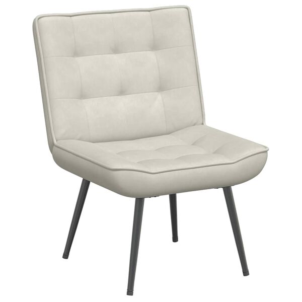 vidaXL Relaxstoel 64x74x84 cm fluweel cr&egrave;mekleurig