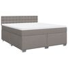 vidaXL Boxspring met matras stof taupe 180x200 cm