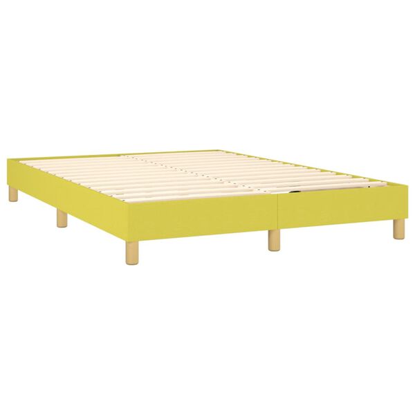 vidaXL Boxspring met matras stof groen 140x190 cm