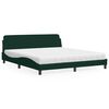 vidaXL Bed met matras "Dover" fluweel donkergroen 180x200 cm