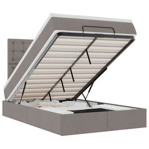 vidaXL Ottoman bed met matras 120x190 cm stof taupe