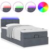vidaXL Ottoman bed met matras en LED's 100x200 cm fluweel donkergrijs
