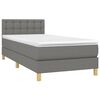 vidaXL Boxspring met matras stof donkergrijs 100x200 cm