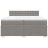 vidaXL Boxspring met matras stof taupe 200x200 cm