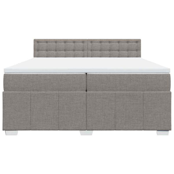 vidaXL Boxspring met matras stof taupe 200x200 cm