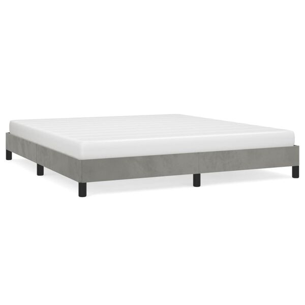 vidaXL Bedframe zonder matras 180x200 cm fluweel lichtgrijs
