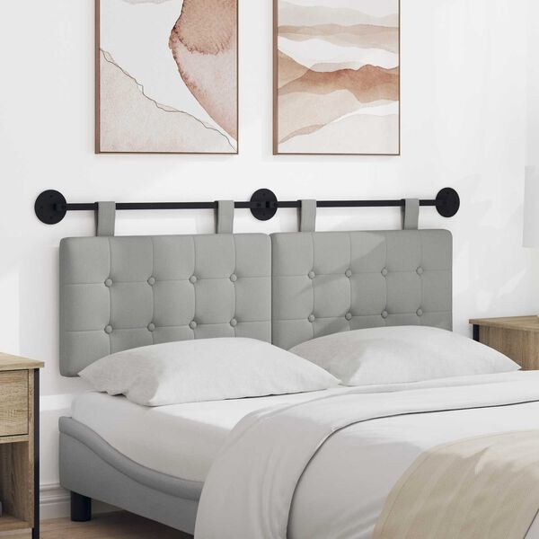 vidaXL Hangend Hoofdeinde Wolkengrijs 150 x 55 x 5 cm Stof