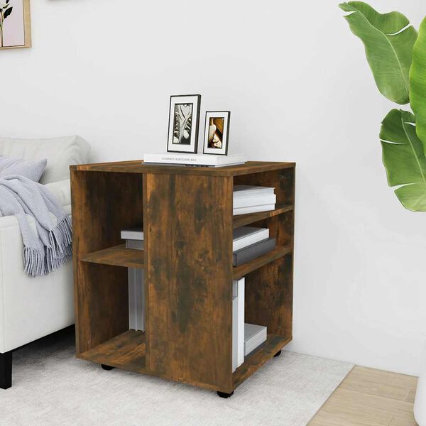 vidaXL Rolkast 60x53x72 cm bewerkt hout gerookt eikenkleurig