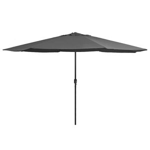 vidaXL Parasol met metalen paal 390 cm antracietkleurig
