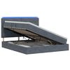vidaXL LED Opslagbed met Matras Donkergrijs 140 x 200 cm Fluweel
