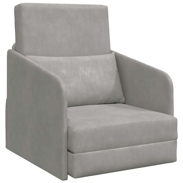 vidaXL Slaapbank Lichtgrijs 65 x 80 x 83 cm Fluweel