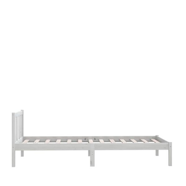 vidaXL Bedframe massief grenenhout wit 100x200 cm