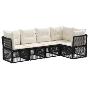 vidaXL Tuinbankenset 5 st Zwart poly rattan