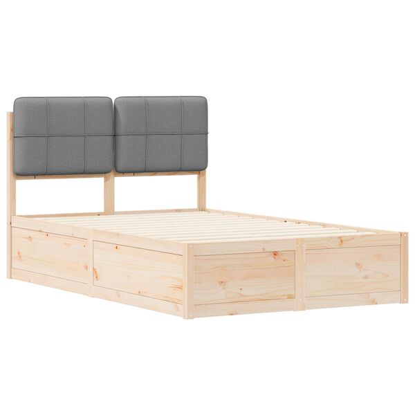 vidaXL Bedframe met Gevoerd Hoofdgedeelte Lichtgrijs 120 x 190 cm
